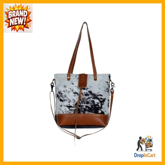 Leather Trimmed Canvas Tote Bag Eco Friendly Recycled Material Chic Shoulder Bag